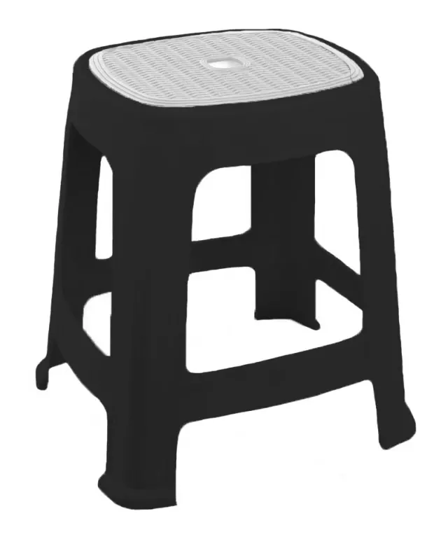 BANQUETA TAPA RATAN 
NEGRO/BLANCO